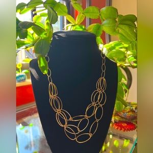 2007 AVON Gold-Tone Oval Link Chain Maille Tiered Necklace